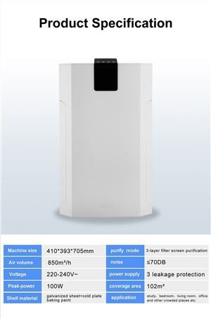 Hótelskóli Stór Air Purifeir Fyrir stórt svæði